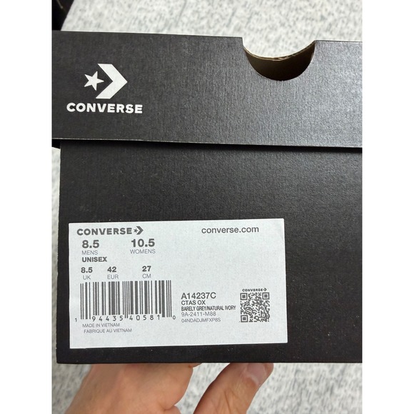 Converse Chuck Taylor All Star Ox Barely Grey Suede Low Top Mens 8.5 W 10.5 NEW - Picture 7 of 7